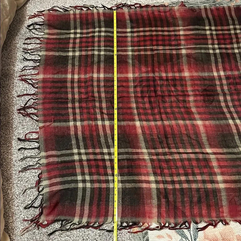 Polo Ralph Lauren Buffalo Plaid Scarf Wool Acrylic Blend Lightweight Unisex NWOT